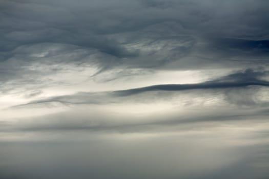 Sky with strange dark clouds