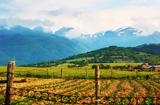 Mountain scenery, morning in the Balkans