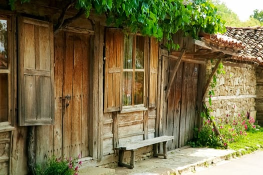 300-years old wooden house in Jeravna village, Bulgaria, a village-museum