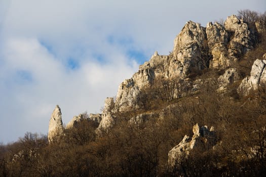 Mountain rocks at sunset light, near Sliven, Bulgaria