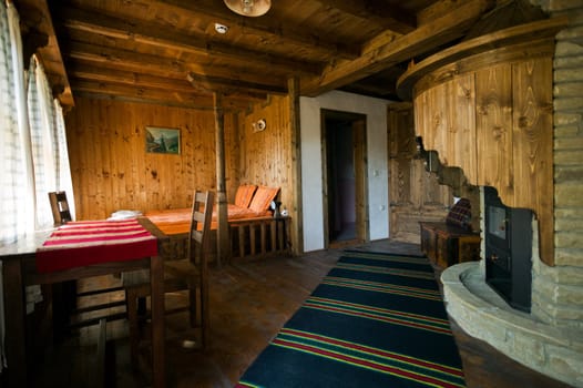 Interior of a wooden house from the Bulgarian Renaissance period