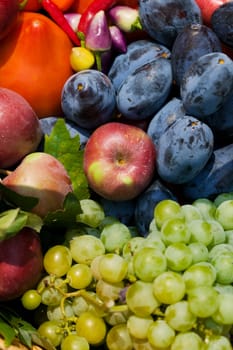 Fresh fruits and vegetables close-up