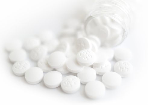 White pills close-up