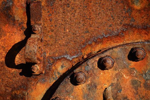 Rusty-colored steel details