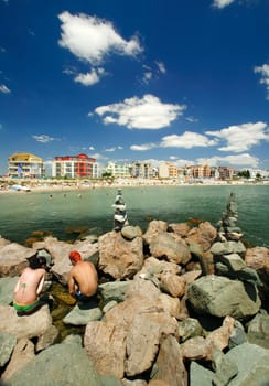 The bay and the beach near Ravda, Bulgaria