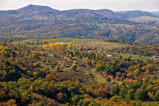 Colorful autumn landscape from the region of Kotel, Bulgaria