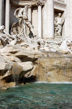 Fontana di Trevi Detail - Trevi fountain. Rome beautiful places, best of Italy.