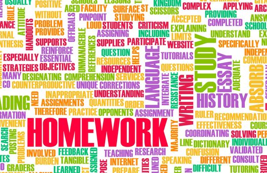 Homework From School as a Study Concept