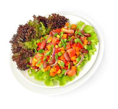 Vegetable salad with beans and Lollo rosso