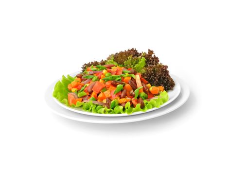 Vegetable salad with beans and Lollo rosso