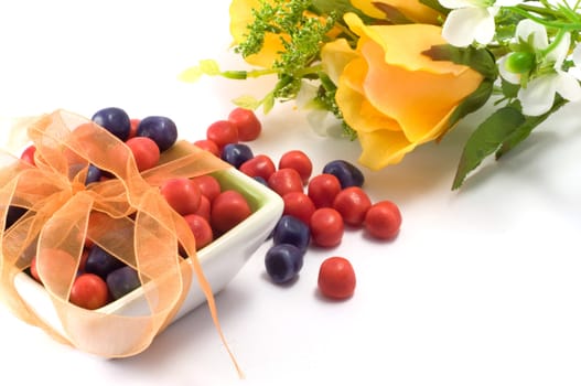 Close up shot of colorful candy