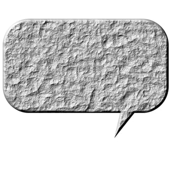 3d stone speech bubble isolated in white