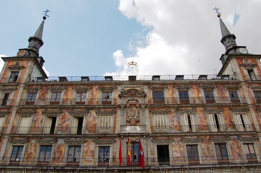 Red building in Plaza Mayor. Madrid - Best of Spain