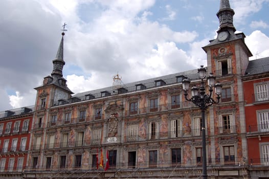 Red building in Plaza Mayor. Madrid - Best of Spain