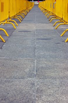 Yellow Barrier Path on the road - conceptual image