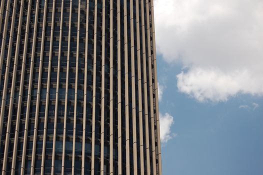 Skyscraper detail - modern office building facade. Madrid Spain