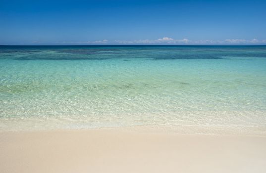 Sand, water and sky in the caribbean