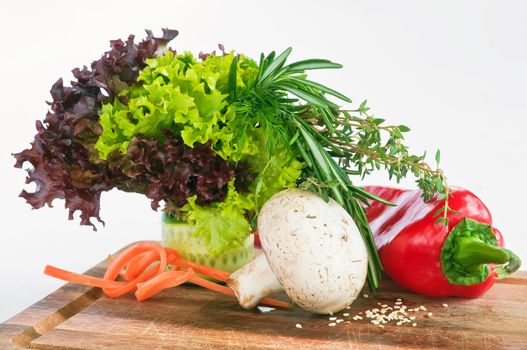 This is a close-up of vegetables and fruits