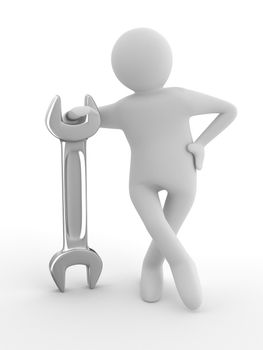 fast technical help on white. Isolated 3D image