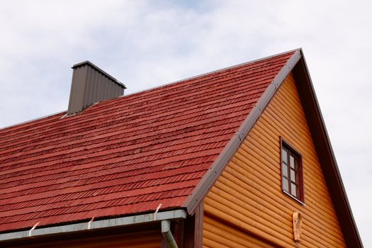 Fragment of restored wooden house