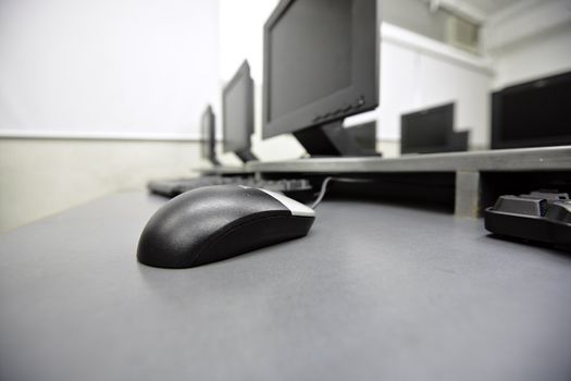 workplace room with computers