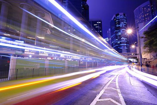 traffic in city at night
