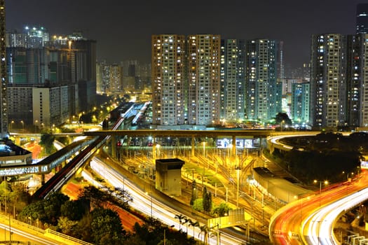 modern city at night
