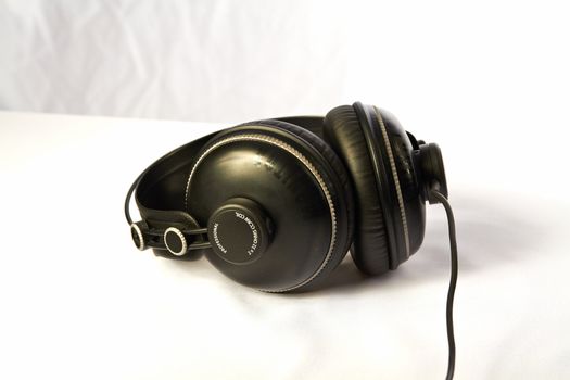 professional headphones on white