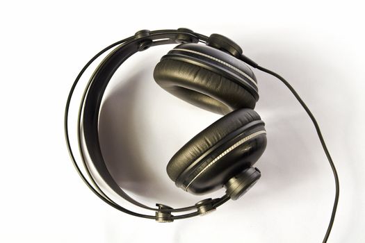 professional headphones on white