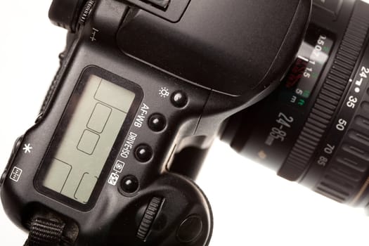 Digital camera for close-ups. A fragment of the body