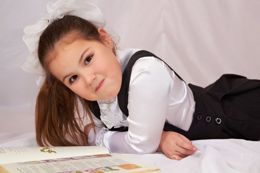 A child reading a book.