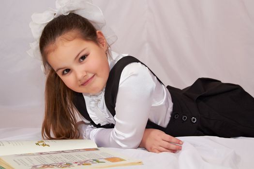 A child reading a book.