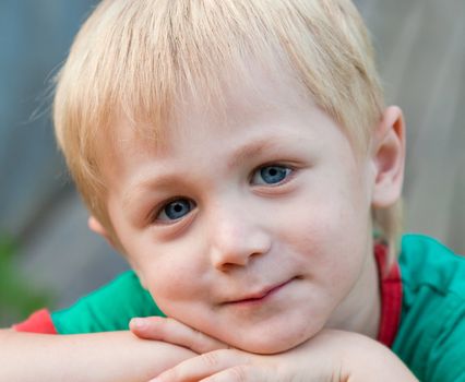 Portrait of a boy, his face close up