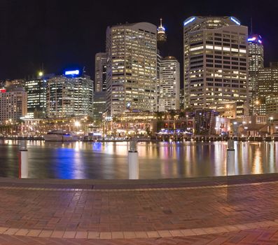 Darling Harbour in Sydney, Australia. night scene