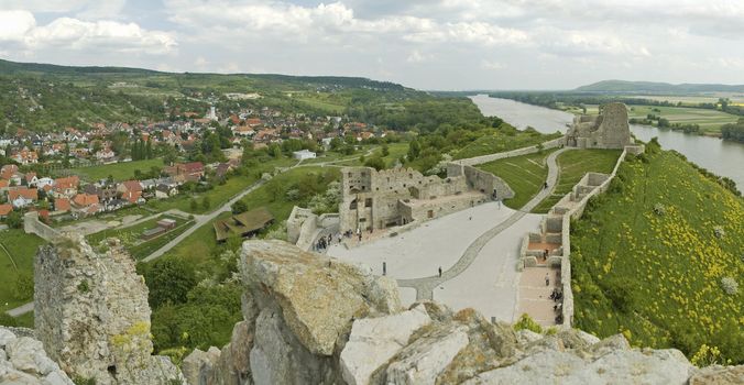 view from Slavin castle ruins, famous landmark near slovak capital city Bratislava