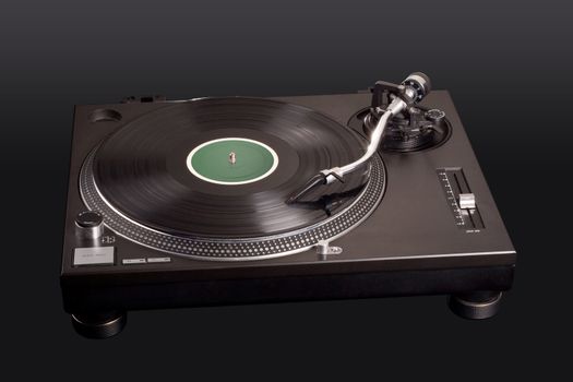 Professional DJ Vinyl Player. File includes clipping path for easy background removing.
