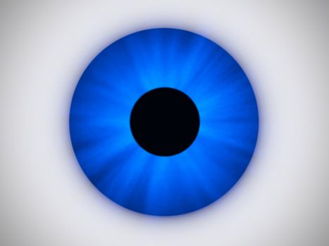 This image shows a rendered single blue eye