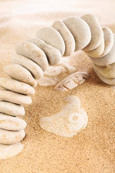 Texture of the arch from gravel in a dune