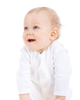 Portrait of a toddler on isolated white background