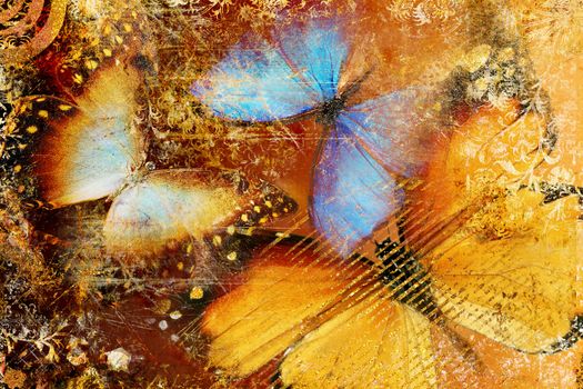 artistic background with butterflies