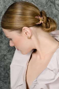 Closeup portrait of a beautiful young woman