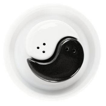 Graphic symbol of Ying and Yang, on a white background