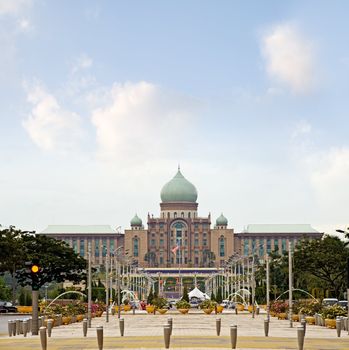 Primeminister's office building and the plaza in Putrajaya, Malaysia. Asia