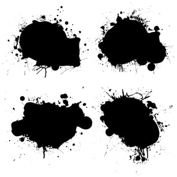 black and white ink splat icon with room to add your own text