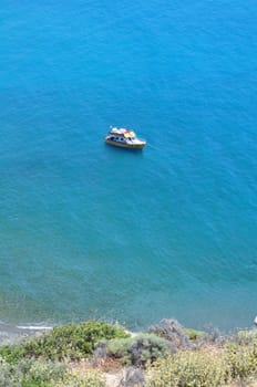 Travel photography: Boat in the Mediterranean Sea, Crete, Greece