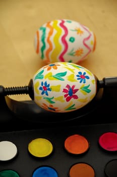 Colors and painted easter eggs