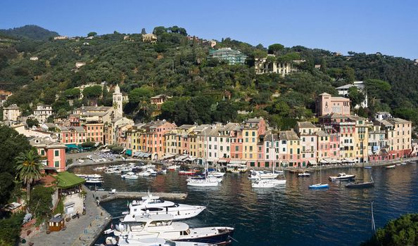 Panorama of Portofino, famous small town in Italy