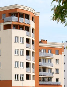 Side view of the new modern apartments