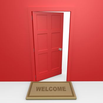 Computer Generated Image - Red Door .