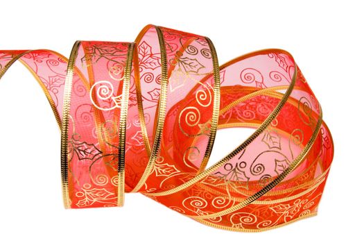 Loop of red and golden colour on a white background